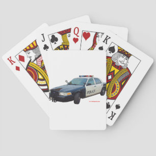Classic_Police_Car_Black_White Playing Cards