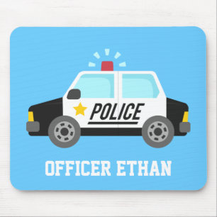Classic Police Car with Siren For Kids Mouse Pad