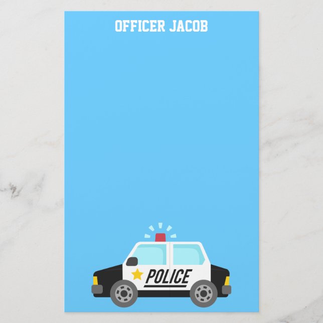 Classic Police Car with Siren For Kids Stationery (Front)