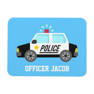 Classic Police Car with Siren Officer Personalised Magnet