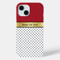 Classic Polka Dot and Gold Stripe with Text Space
