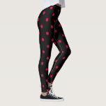 Classic Polka Dot Leggings - Black/Maroon<br><div class="desc">These cute leggings feature a classic black and maroon red polka dot print. Wear them to the gym,  yoga class,  on errand runs,  or to lounge around the house! Add it to your leggings collection or gift them to someone you love!</div>