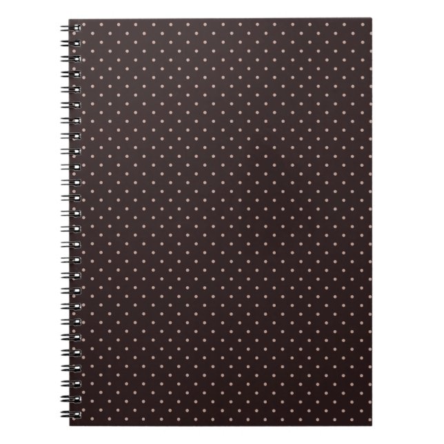 Classic Polka Dot Pattern, Brown, Boho Polka Dots Notebook (Front)