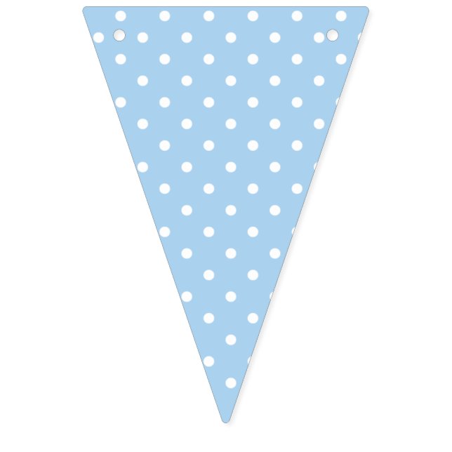 Classic Polka Dot White - Baby Blue Bunting (First Flag)