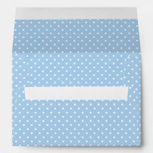 Classic Polka Dot White - Baby Blue Envelope
