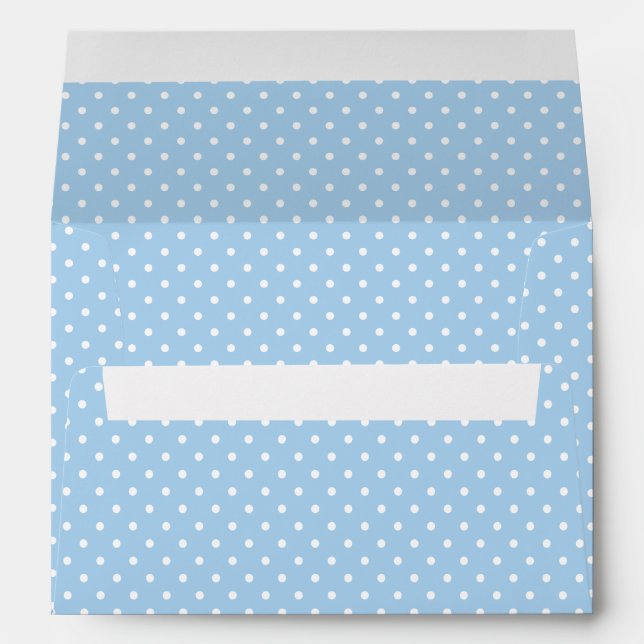 Classic Polka Dot White - Baby Blue Envelope (Back (Bottom))