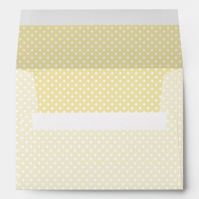 Classic Polka Dot White - Butter Yellow Envelope (Back (Bottom))