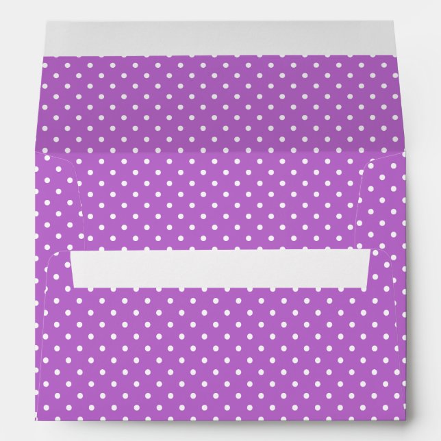 Classic Polka Dot White - Orchid Purple Envelope (Back (Bottom))