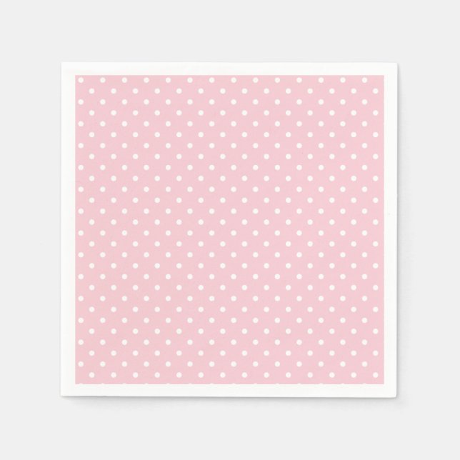 Classic Polka Dot White - Pink Napkin (Front)