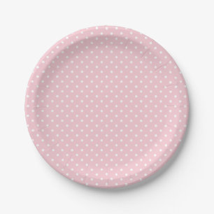 Classic Polka Dot White - Pink Paper Plate