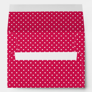 Classic Polka Dot White - Raspberry Red Envelope