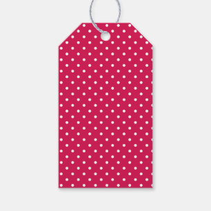Classic Polka Dot White - Raspberry Red Gift Tags