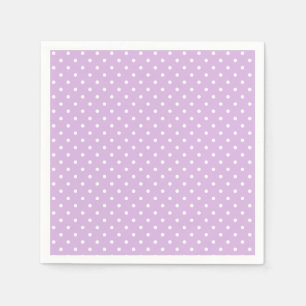 Classic Polka Dot White - Soft Lilac Napkin