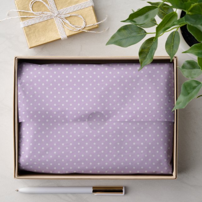 Classic Polka Dot White - Soft Lilac Tissue Paper (Gift)