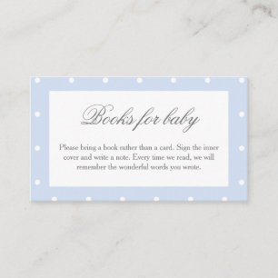 Classic Polka Dots Bow Baby Shower Books For Baby Enclosure Card