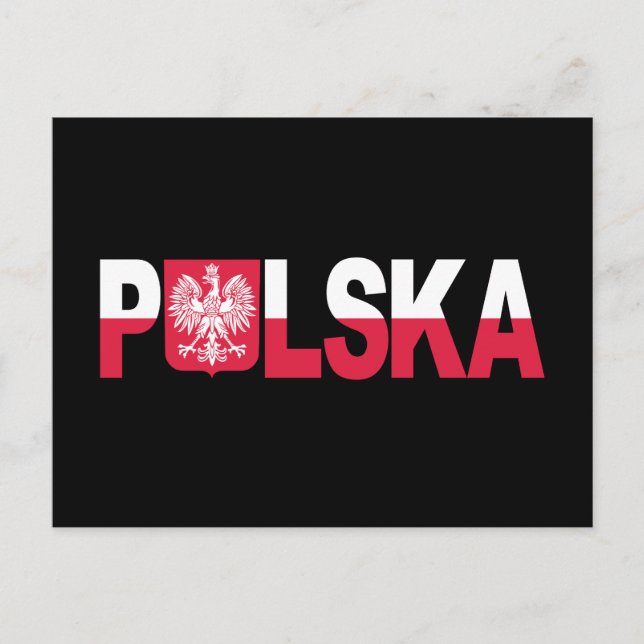 Classic Polska Polish Flag Eagle National  Postcard (Front)