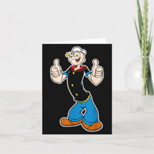 Classic pop eye vintage cartoon thumbs up  card