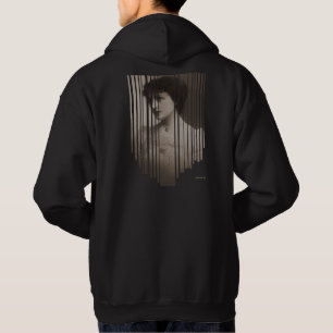 Classic Portrait Hoodie with Abstract Visual Art
