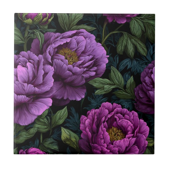 Classic Portuguese Peonies Tiles For Home Flooring (Front)