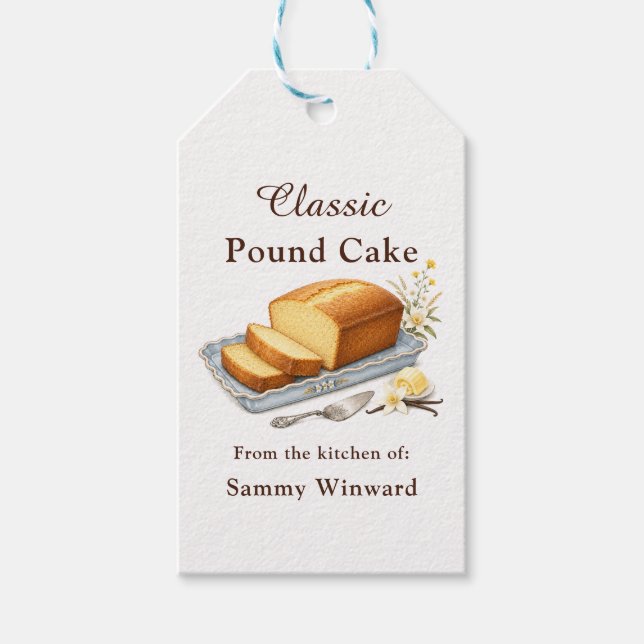 Classic Pound Cake Gift Tags (Front)
