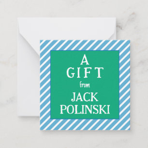 Classic Preppy Boys Personalized Gift Enclosure Card