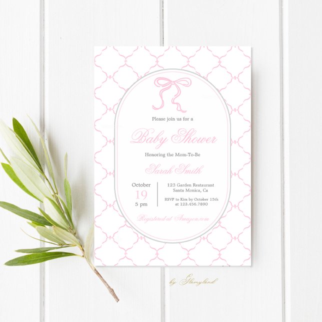 Classic Preppy Charm Baby Shower Girl Invitation (Creator Uploaded)