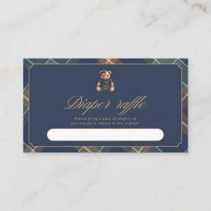 Classic preppy Girl Diaper Raffle Card 3.5x2