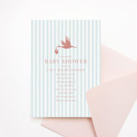 Classic Preppy Seersucker Stripe Girl Baby Shower