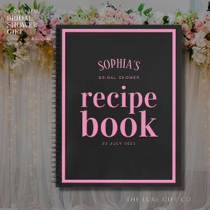 Classic Pretty Black Bridal Shower Recipe Book