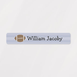 Classic Primary Crayon Blue Plaid Name Labels