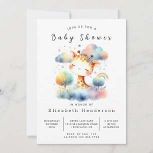 Classic Printable Giraffe Baby Shower Invitation