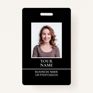 Classic Professional ID Black White Security ID Badge