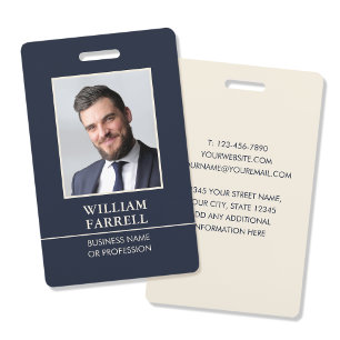 Classic Professional ID Blue-Black Ivory Security ID Badge