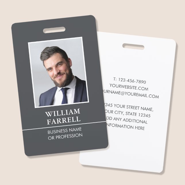 Classic Professional ID Dark Grey White Security ID Badge (Creator Uploaded)