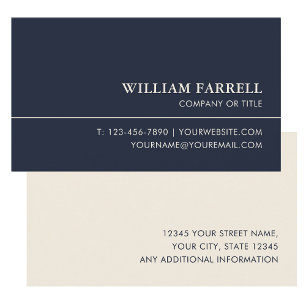 Classic Professional Luxury Blue-Black Ivory Business Card