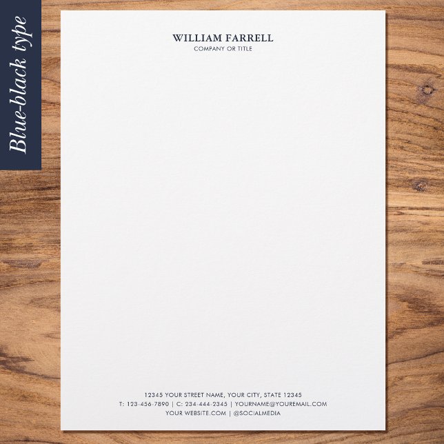 Classic Professional Traditional Blue-Black Custom Letterhead (Creator Uploaded)