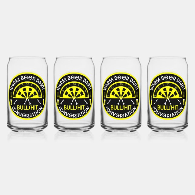 Classic Pub Darts Can Glass (Front)