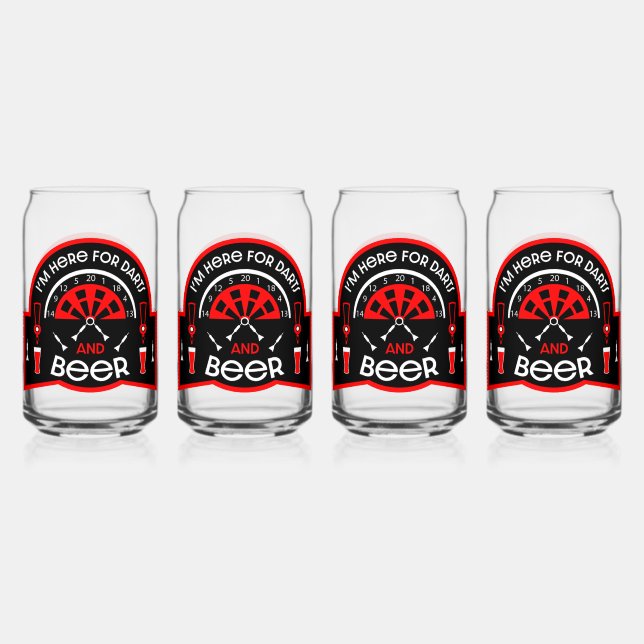 Classic Pub Darts Can Glass (Front)