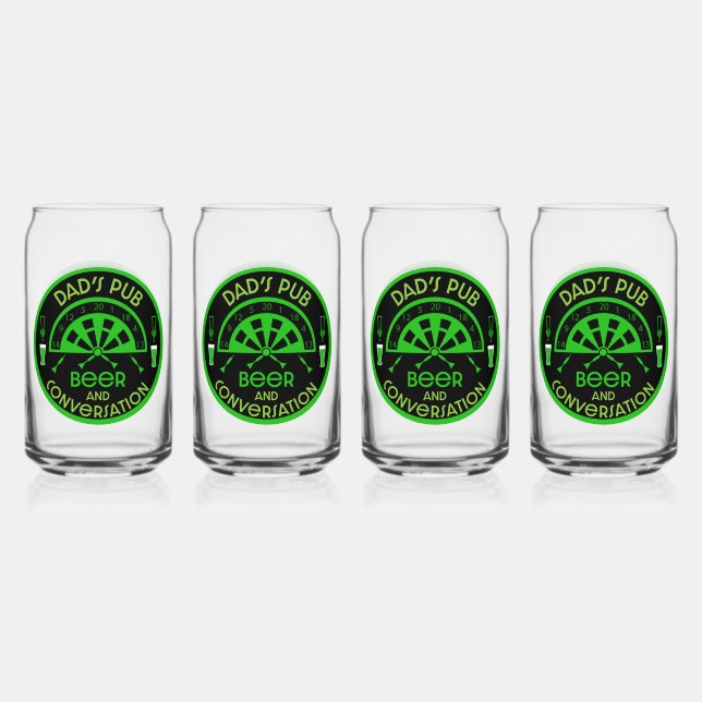 Classic Pub Darts Can Glass (Front)