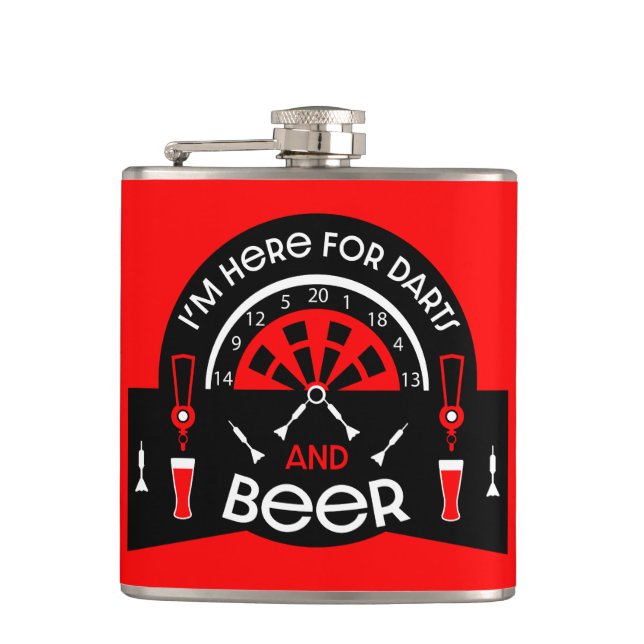 Classic Pub Darts Hip Flask (Front)