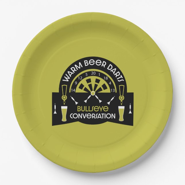 Classic Pub Darts Paper Plate (Front)
