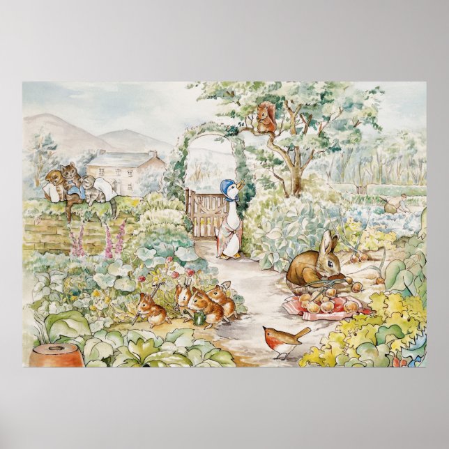 Classic Puddle Duck in vegetable garden Poster (Front)