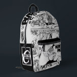 Classic PUDGY PIG Backpack<br><div class="desc">- Classic PUDGY PIG Comics (multi-layered) Black and Lite Grey-All Over Retro Backpack.</div>