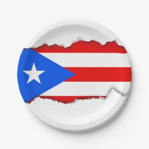 Classic Puerto Rican Flag Paper Plate