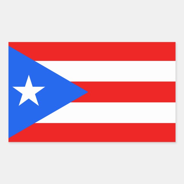 Classic Puerto Rican Flag Rectangular Sticker (Front)