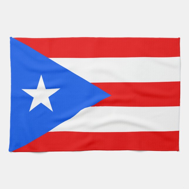 Classic Puerto Rican Flag Tea Towel (Horizontal)