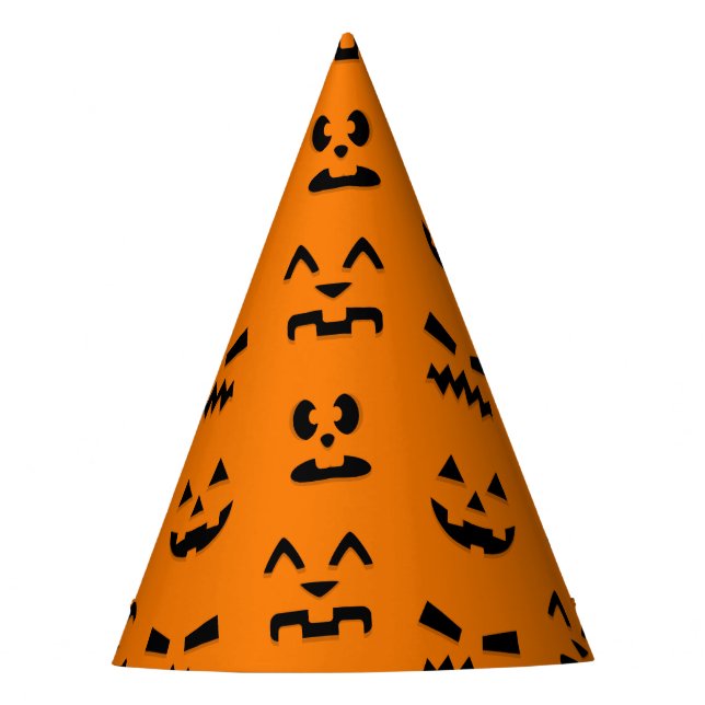 Classic Pumpkin Faces Party Hat (Front)