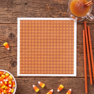 Classic Pumpkin Fall Autumn Gingham Plaid Check Napkin