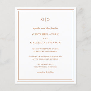 Classic Pumpkin Orange Budget Wedding Invitation
