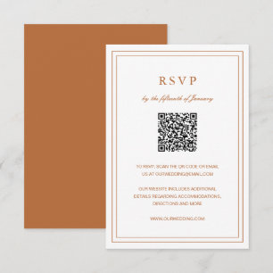Classic Pumpkin Orange Elegant Wedding RSVP Card